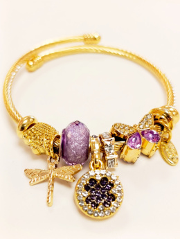 Bransoletka charms, stal chirurgiczna.