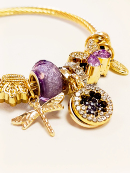 Bransoletka charms, stal chirurgiczna.